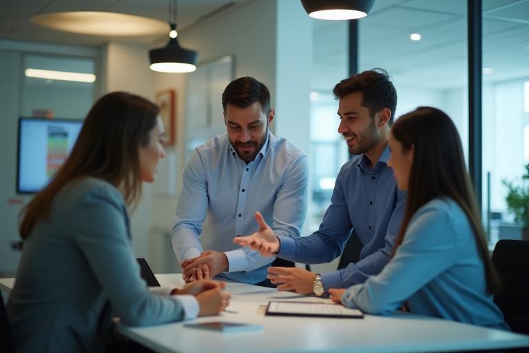 Emirates Talent Hub team members collaborating in an office setting